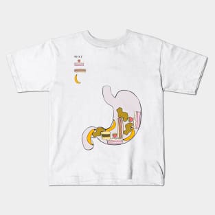 Food tetris - colourful stomach design Kids T-Shirt
